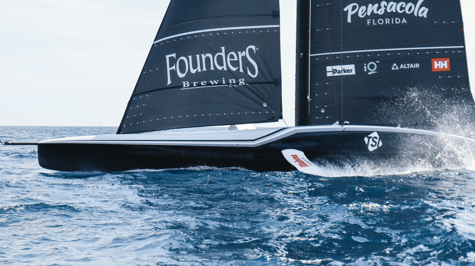 American Magic AC75 foiling close-up
